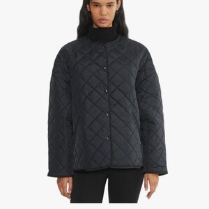 Aritzia Babaton Black Geo Quilted Puffer Jacket